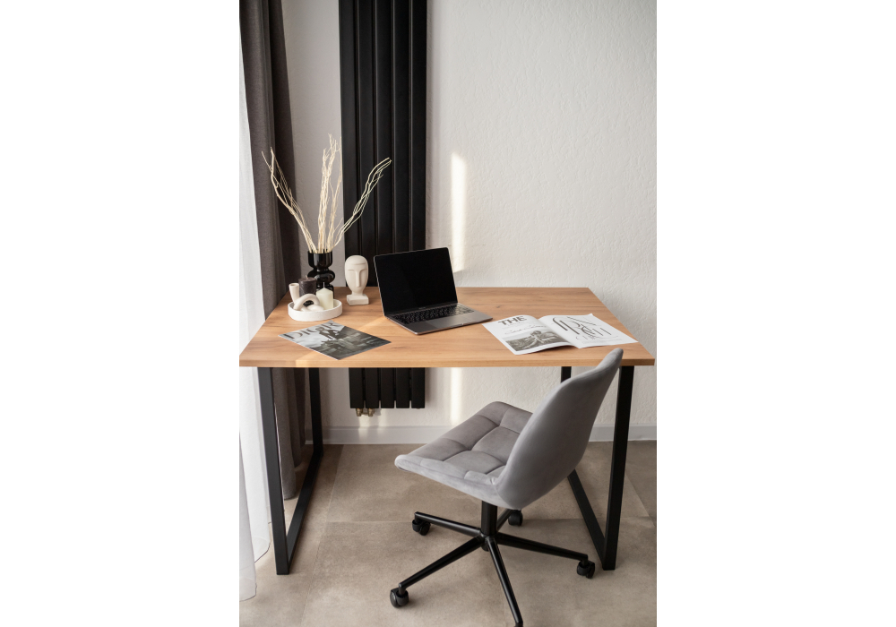 Стол деревянный Woodville Лиман 117 х 77 дуб крафт золотой, черный матовый, ножки черные