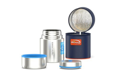 Термос для еды Biostal Авто (0,6 литра) с термочехлом, стальной