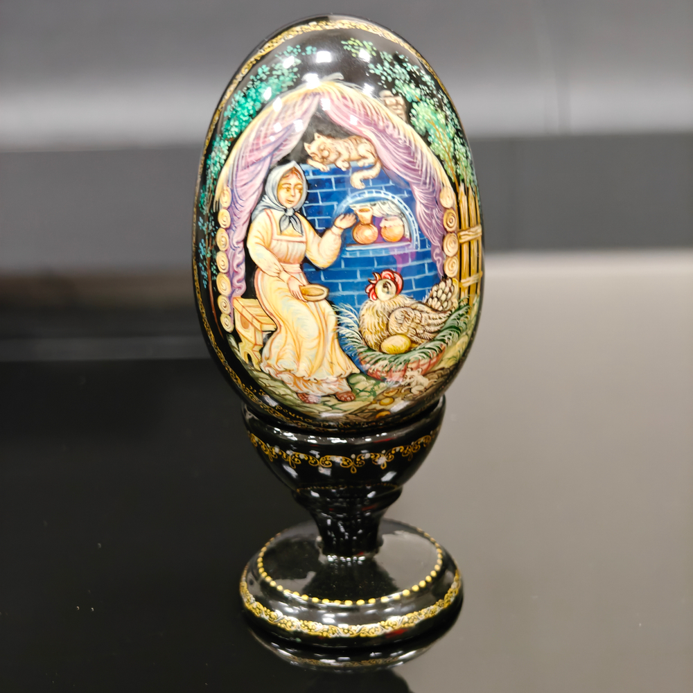 Яйцо сувенирное "Курочка ряба" мал.(ручная роспись Палех)
