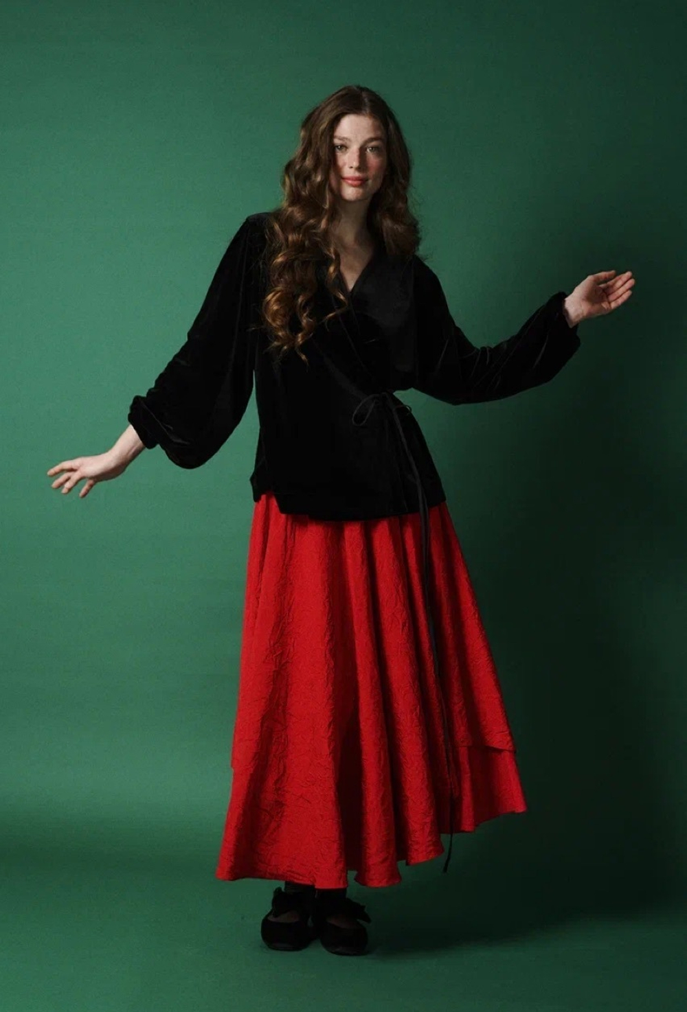 Юбка асимметричная двухслойная "Аленький цветочек"