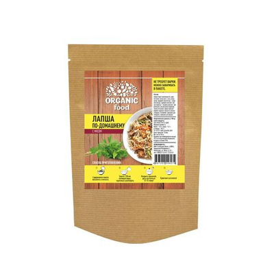 Organic Food Лапша по-домашнему с мясом, 50 гр.