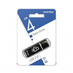 USB флеш накопитель 4 Gb SmartBuy Glossy, USB 2.0, черный, SB4GBGS-K (512764)