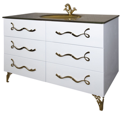 Тумба LAURA 120 Белый глянец Золото