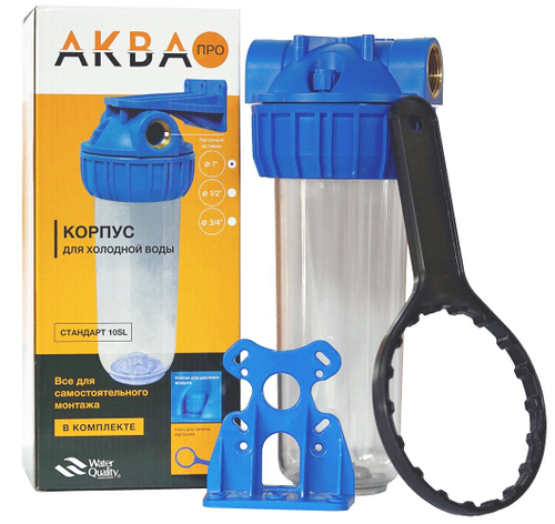 Магистральный фильтр Аква Про 10  3-х составной 3/4" прозрачный корпус MY-H10A 013253/002216