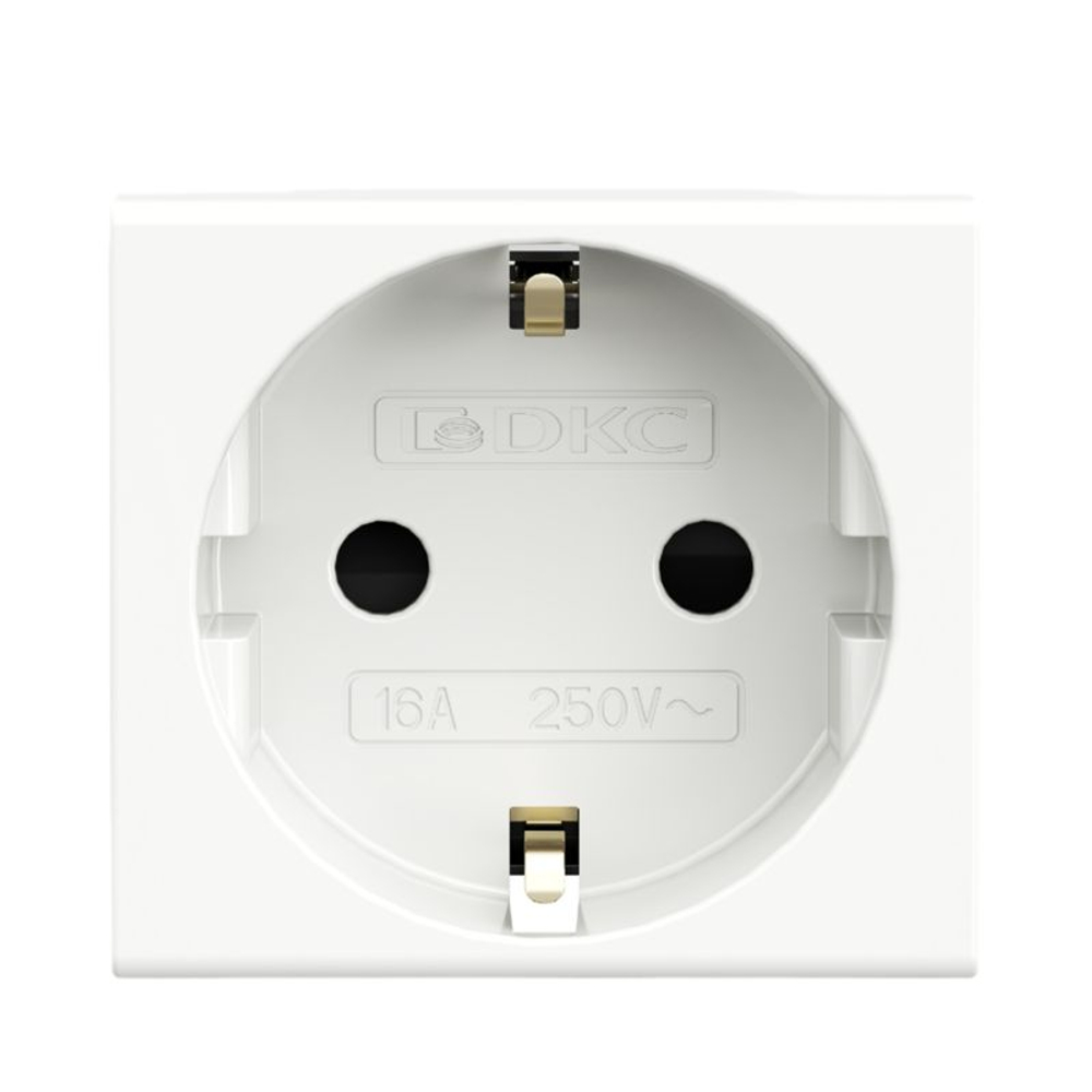 Розетка 1-м 2мод. Viva 16А IP20 2P+E с заземл. защ. шторки бел. DKC 45005