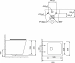 Унитаз подвесной с функцией биде SantiLine SL-5007T-MB/BD черный матовый, безободковый, с крышкой микролифт, слив торнадо