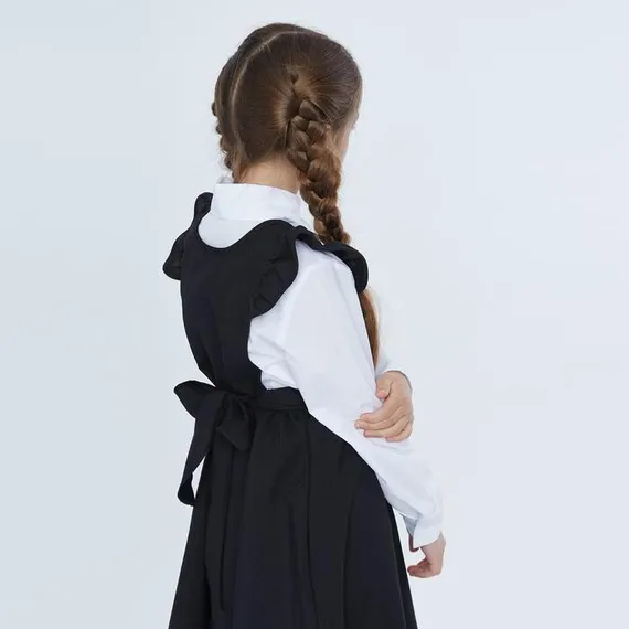 Школьный сарафан, цвет черный, рост 128