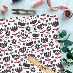 Ткань Барби сказочные растения