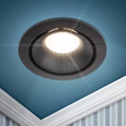 Светильник встраиваемый алюминиевый ЭРА KL100 BK под лампу MR16 GU5.3 черный