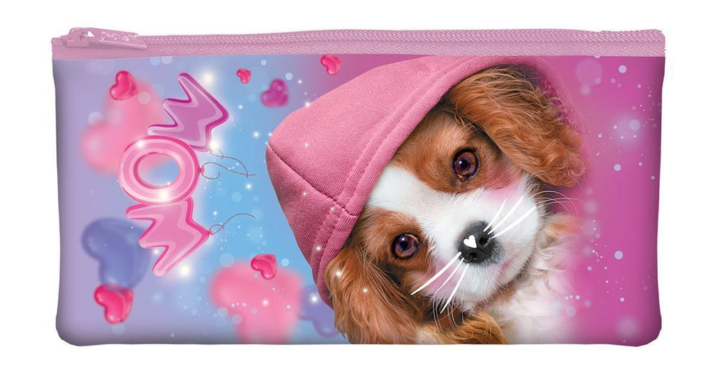 Пенал 205х110мм на молнии мягкий "Милый щенок" (Хатбер)