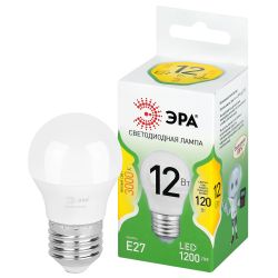 Лампа светодиодная ЭРА GREEN LINE LED P45-12W-830-E27 GL 12Вт шар теплый свет E27 | Лампы cветодиодные Шар (G/P)
