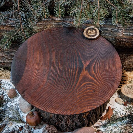 Тарелка-блюдо Art of Siberia из древесины сосны, текстурированная, 39 см. T22