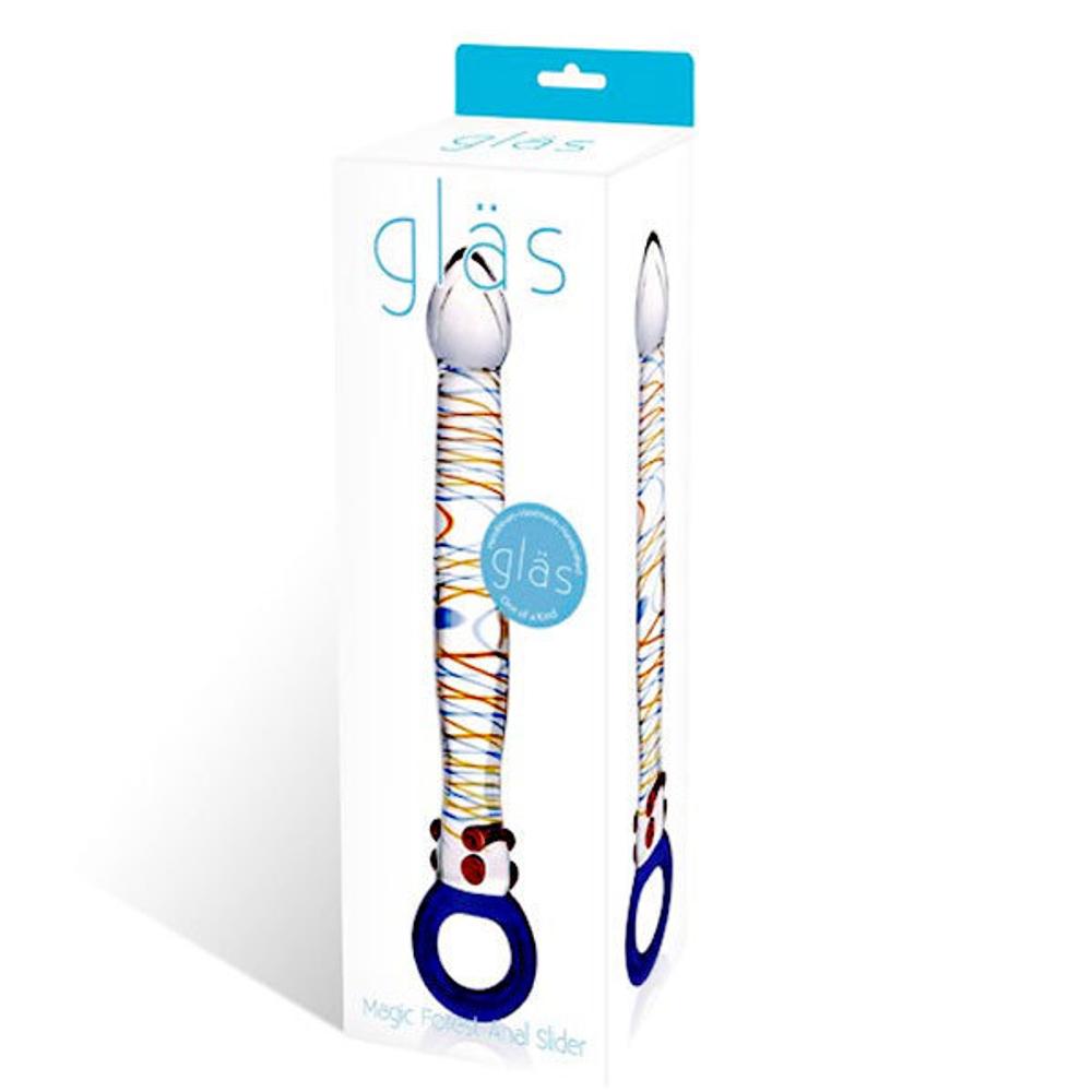 Красочный анальный стимулятор из стекла, 20,5 см