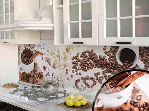 Кухонный фартук Чашка кофе (Ф-106) 2000х600 мм