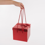 Коробка «Кожа крокодила» красного цвета, металлик