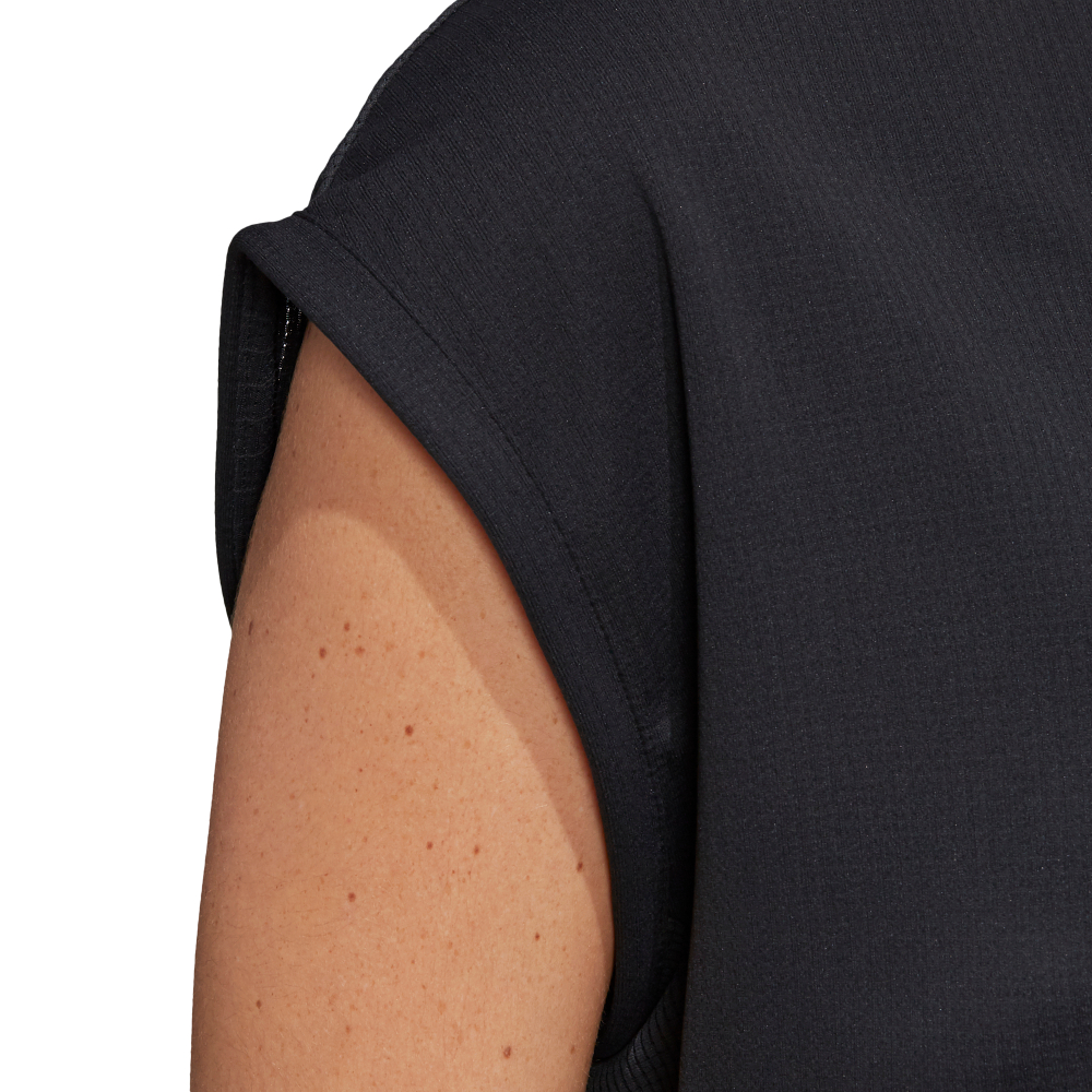 Женская футболка теннисная Adidas Women Tee Heat Ready - black/night metallic