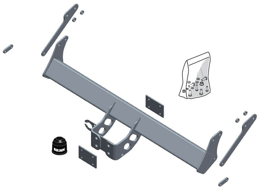 Фаркоп Brink (Thule) 608300 для TOYOTA HILUX 15-(паспорт и сертификат в комплекте)(без электрики)