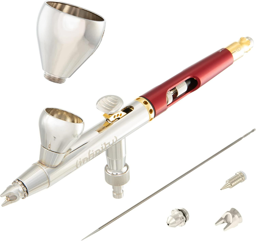 Vallejo Airnrush Infinity - Nozzle Set 0.15 + 0.4 mm Fine Line, cup 2+5 ml, distance cup