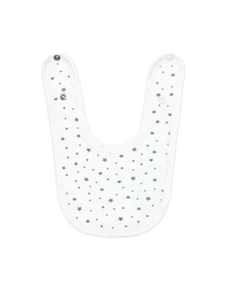 Двусторонний нагрудник Звездочки gray (0-12 мес)