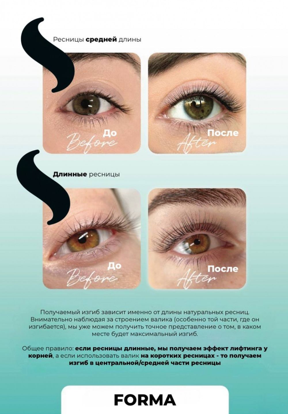 НАБОР СИЛИКОНОВЫХ БИГУДЕЙ ДЛЯ ЗАВИВКИ НАТУРАЛЬНЫХ РЕСНИЦ InLei® “FORMA” 4 universal pairs