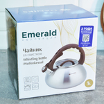 Чайник 3л нерж со свистком, матовый, индукция, цвет коричневый, "Daniks" Emerald DSC-8804