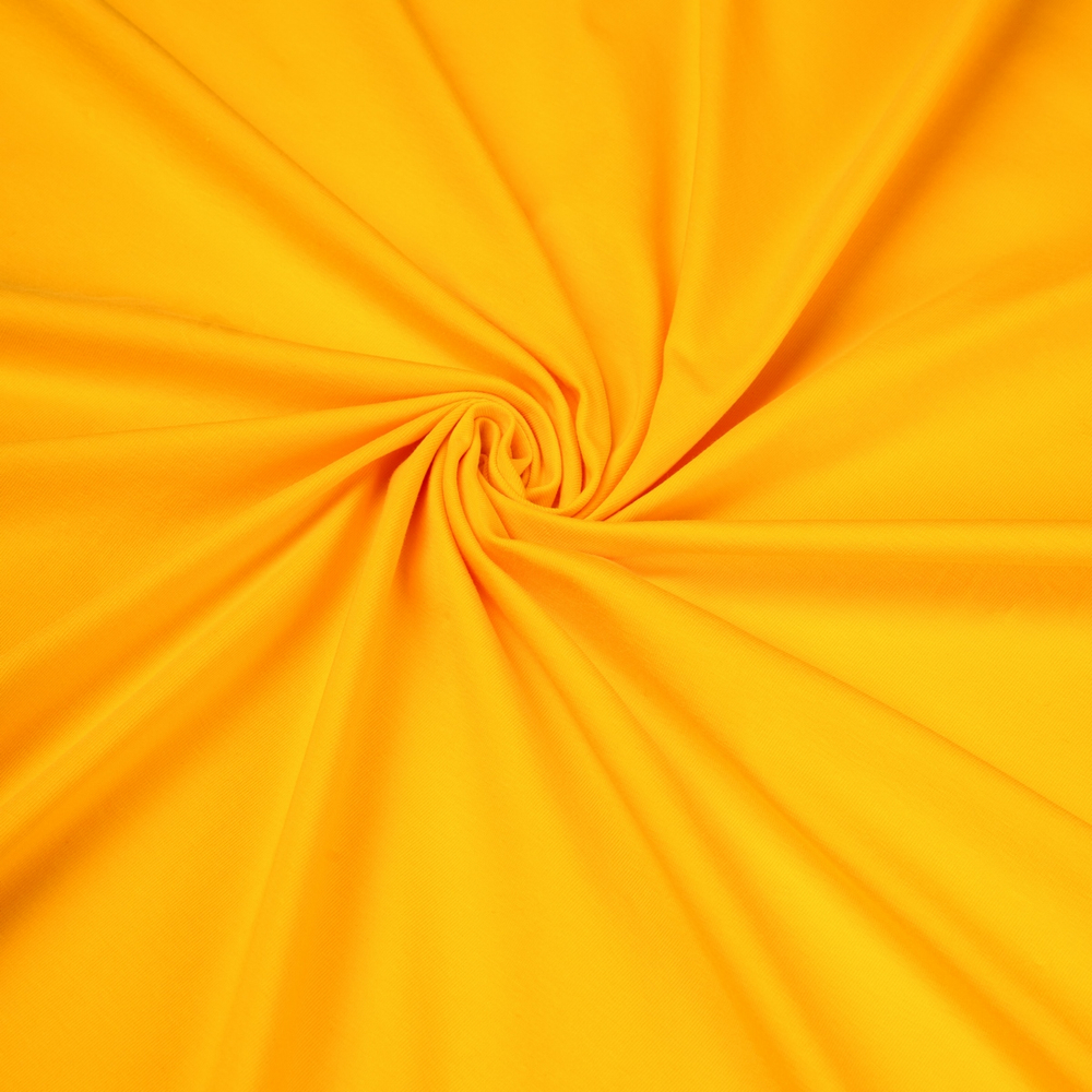 Кулирная гладь, 92% хлопок, 8% ПУ(эластан), 190 гр/м2, жёлтый (11396)
