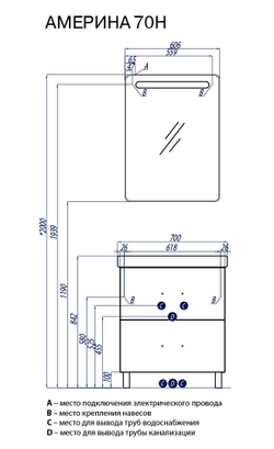 Тумба под раковину Акватон Америна 70 Н