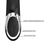 Вибромассажер Neil с клиторальным стимулятором с функцией расширения головки (Цвет: черный)