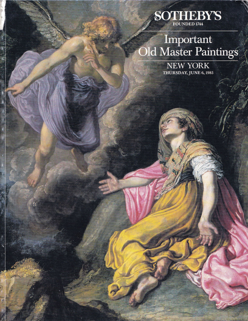 Каталог аукциона Sotheby's, Нью-Йорк, Шедевры старых мастеров от 6 июня 1985 года