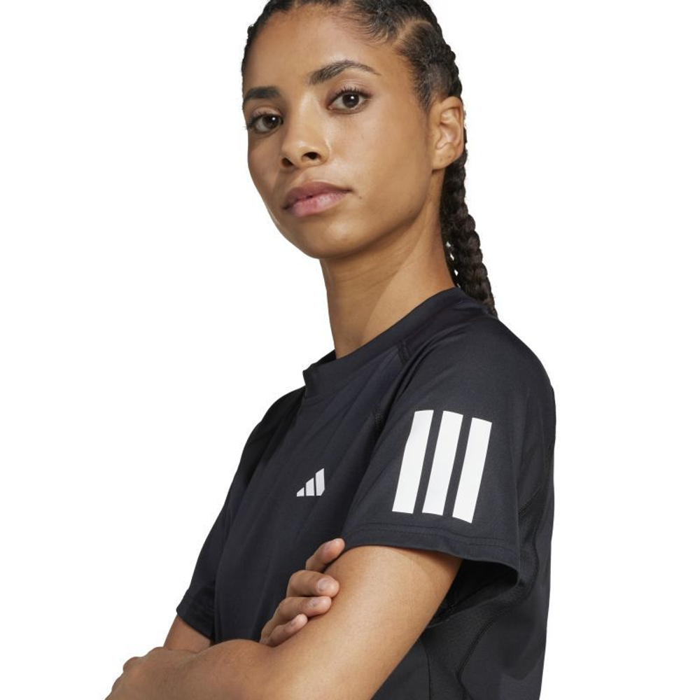 Женская теннисная футболка Adidas Club Tennis Climacool 3 Stripes