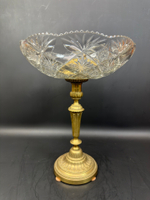 Старинная ваза-конфетница на бронзовой подставке
