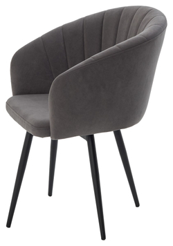 Стул МИШЕЛЬ 360 град. поворот. B28 Темно-серый, велюр / черный каркас, М-City