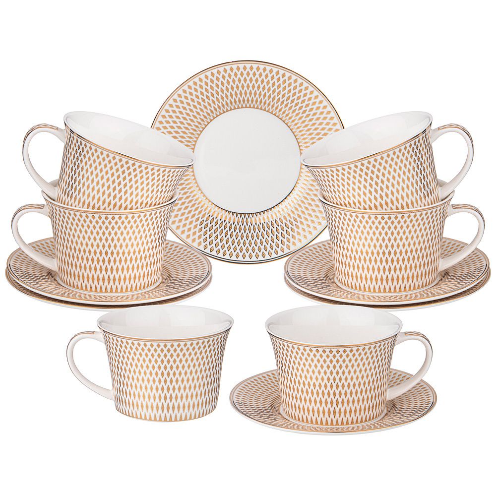 КОФЕЙНЫЙ НАБОР LEFARD "RADIAL GOLD" НА 6 ПЕР. 12 ПР. 180 МЛ (КОР=12НАБ.)