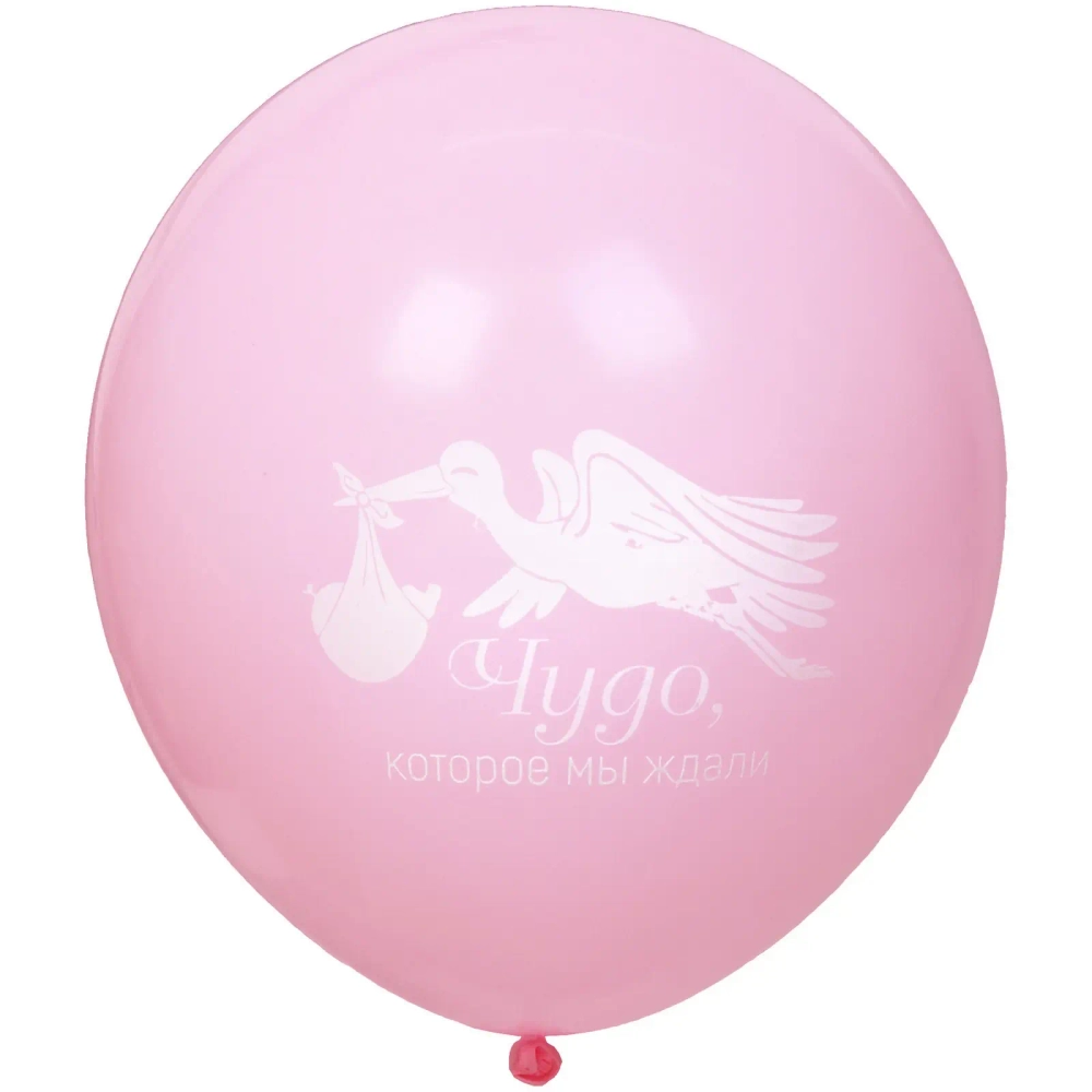 Воздушные шары 50 шт, 10»/25см Наша доченька (розовый/белый)