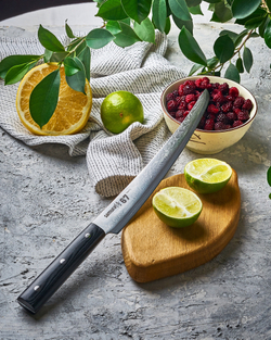 Нож кухонный для нарезки слайсер Tanto 23см Samura 67 Damascus