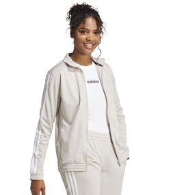 Женская Кофта теннисная Adidas Tricot 3-Stripes Track - бежевый/белый