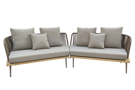 Диван угловой 280x84x75см Garda Decor Bayley серый 129KN-03042