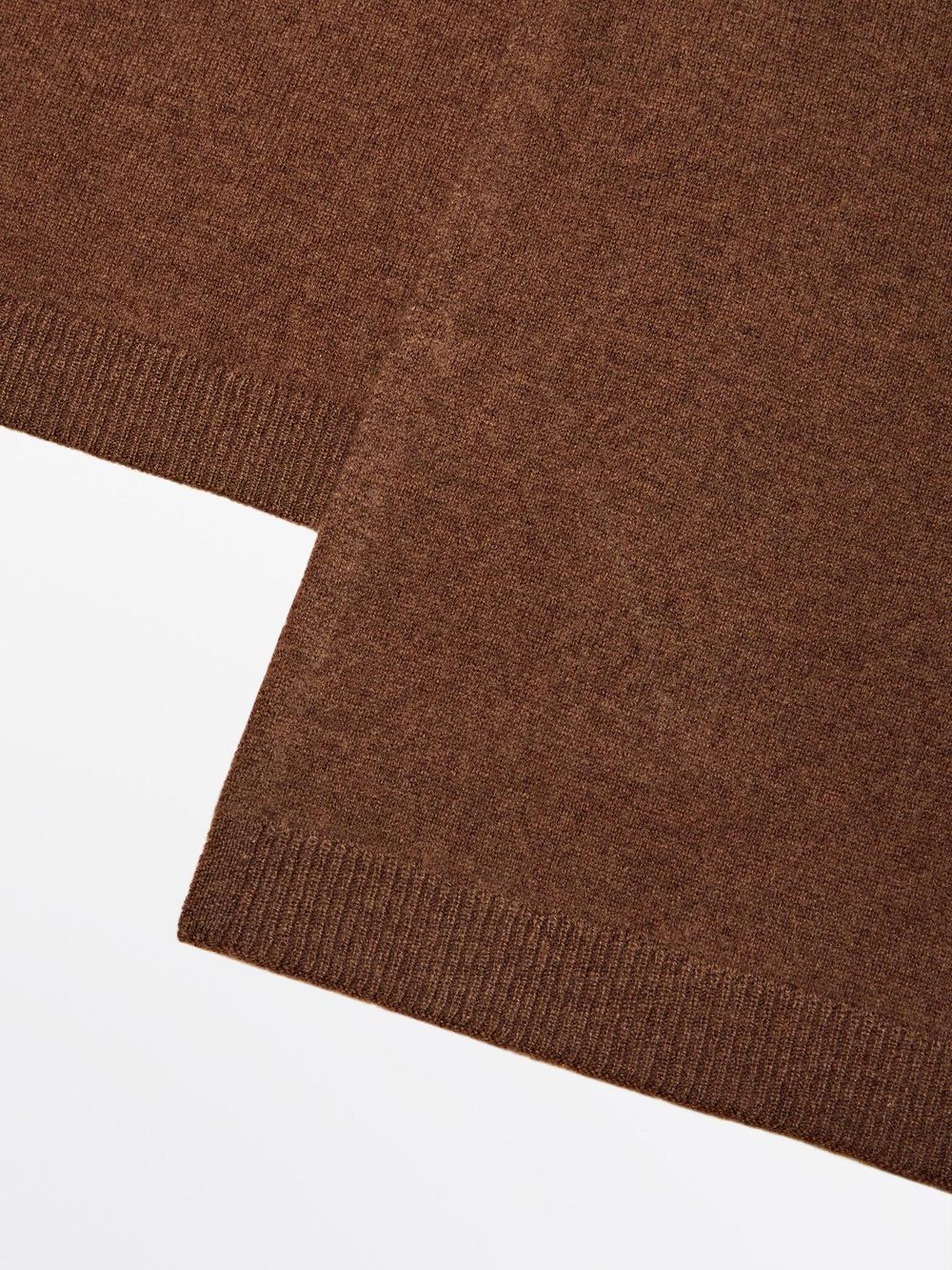 Massimo Dutti Шарф из тонкой смесовой шерсти, коричневый