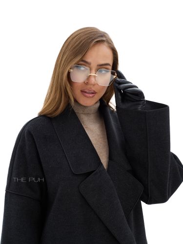 Черное двубортное пальто без подкладки