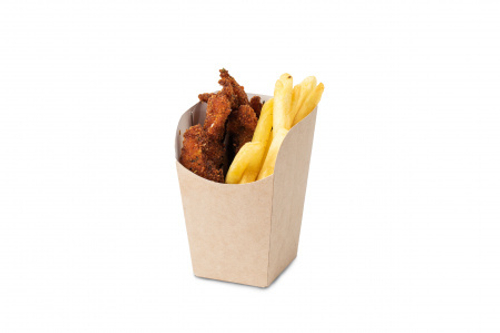 Упаковка ECO Snack Cup L для картофеля фри, снеков, поп корна; (800шт/кор)