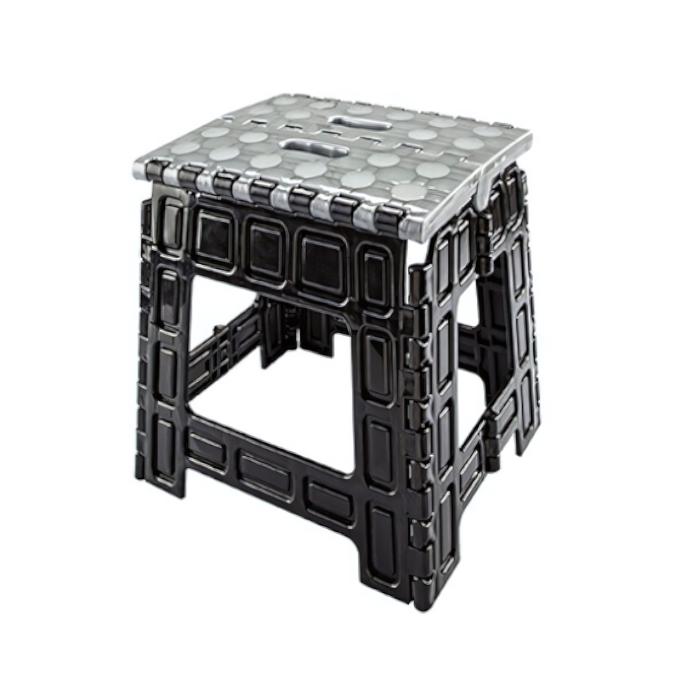 Табурет складной средний черный-серебро