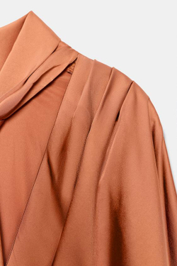 ZARA ПЛАТЬЕ-ТУНИКА ZW COLLECTION, МЕДНЫЙ