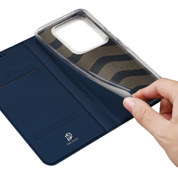 Чехол книжка из PU кожи синего цвета от Dux Ducis для Xiaomi 14T, серия Skin Pro Series Case