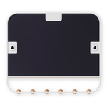 Зеркало с крючками для аксессуаров estique, 46х41 см, белое/натуральное дерево