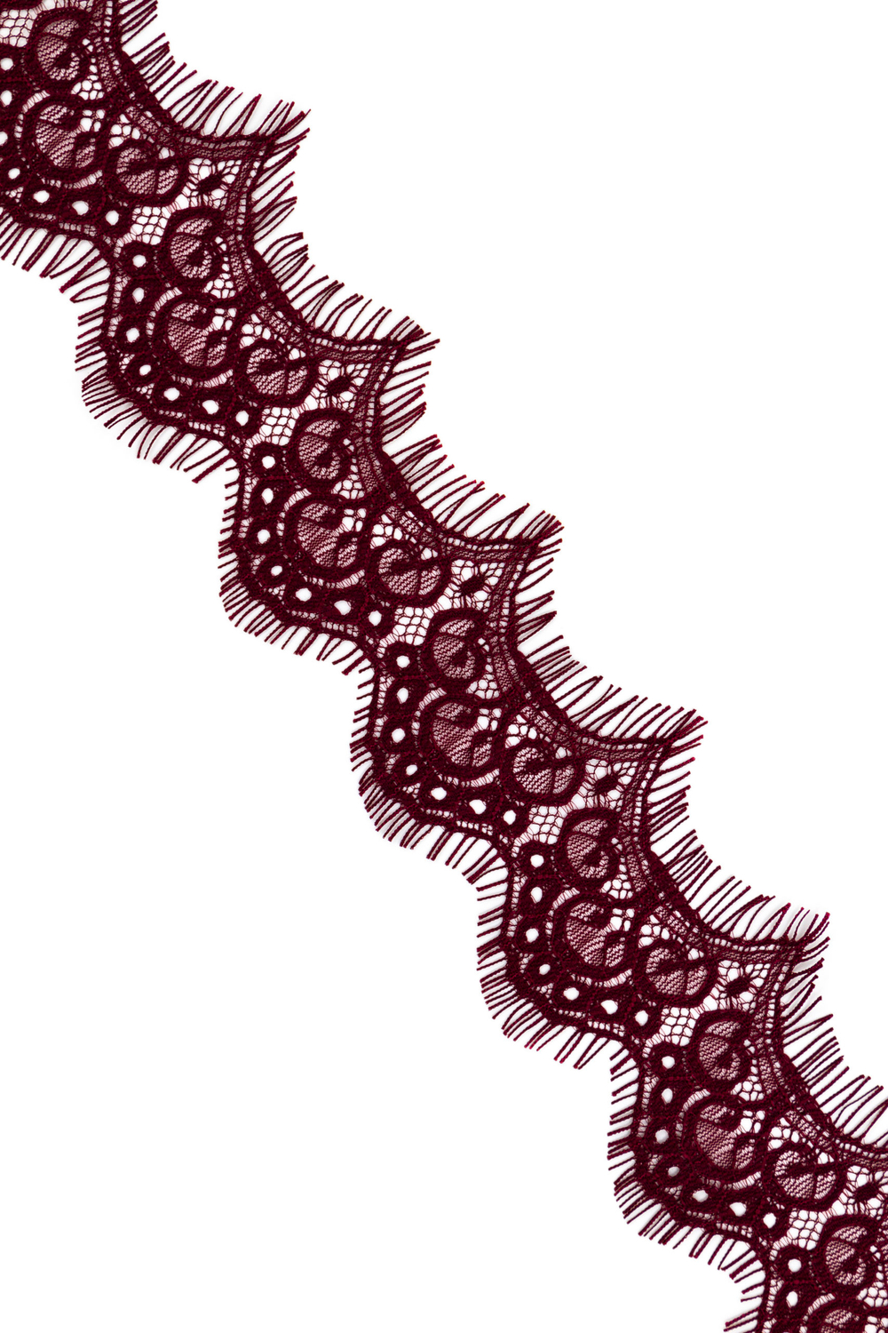Узкое кружево шантильи вино неэластичное 6,5 см
