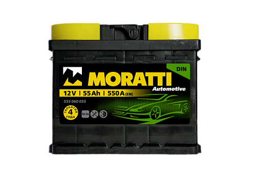 Аккумулятор 6СТ-55 А.ч., о.п.кубик, R+ Moratti