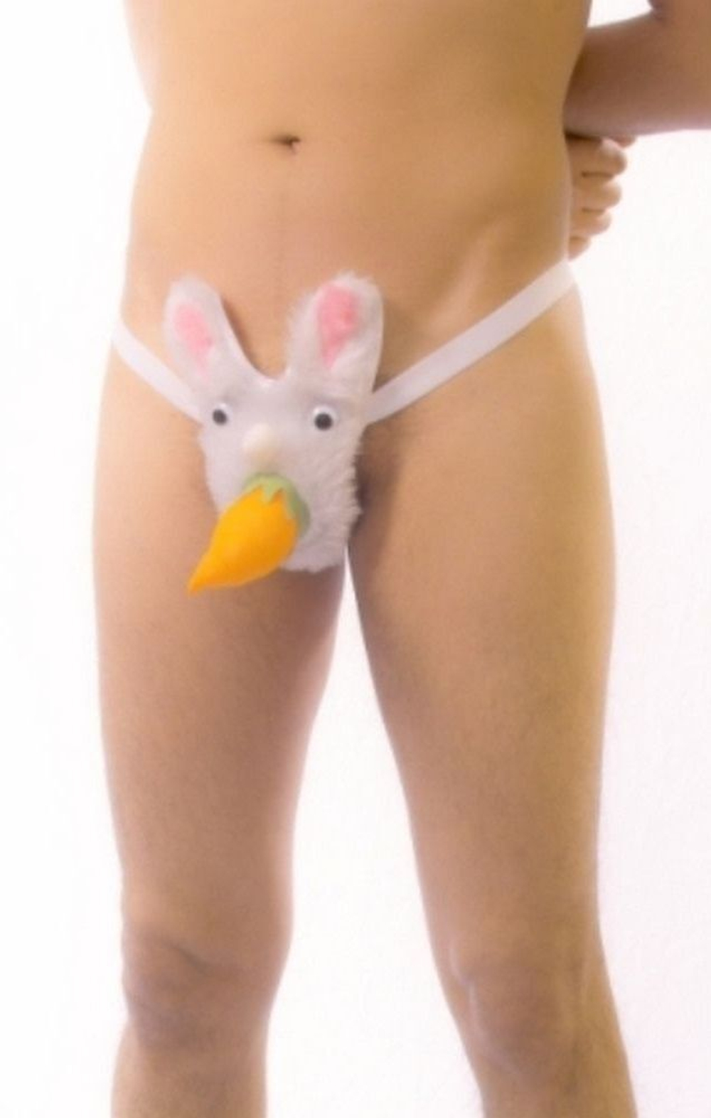 Мужские трусы-стринги в виде кролика с морковкой (Размер: S-M) (Цвет: разноцветный)