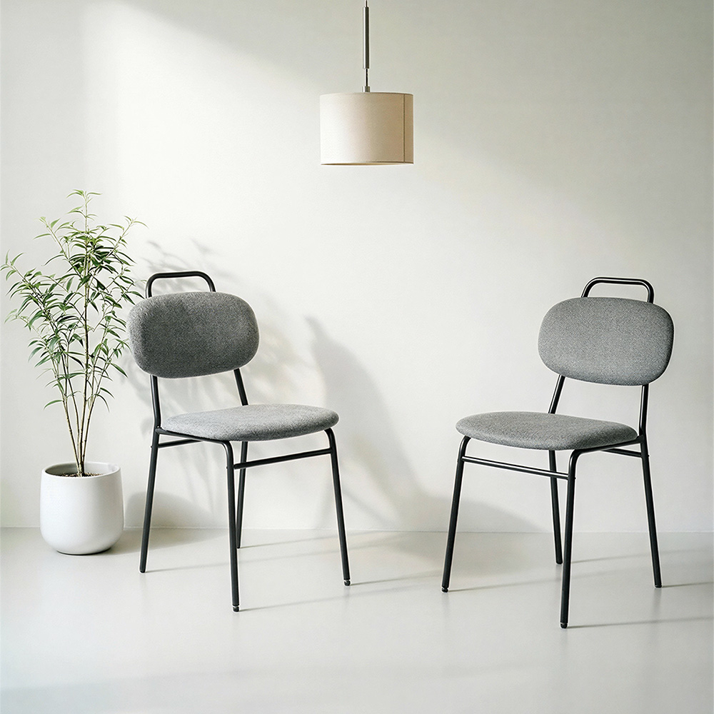 Стул MOLLY разборный черный каркас серое сиденье