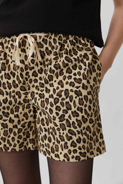 Шорты на резинке из леопардовой джинсы