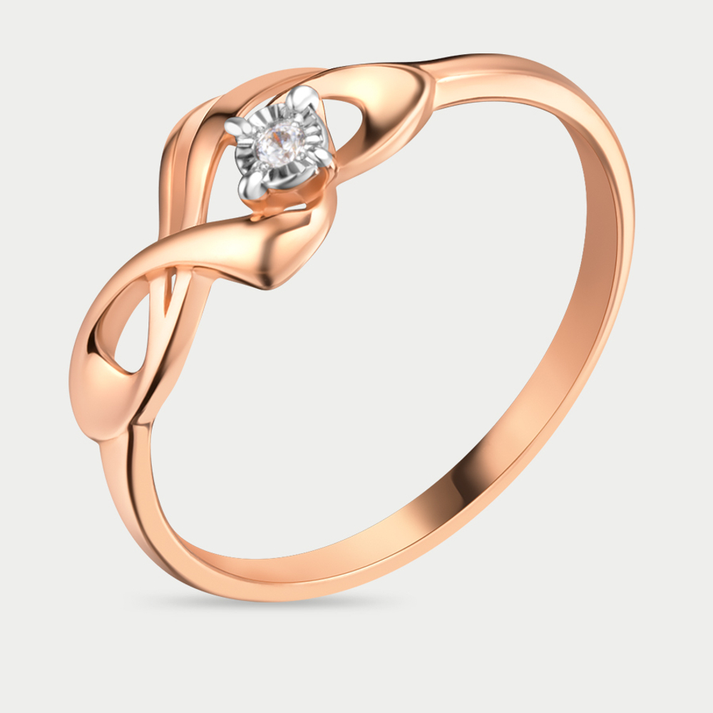 Кольцо женское из розового золота 585 пробы с фианитами (арт. 011171-1102)